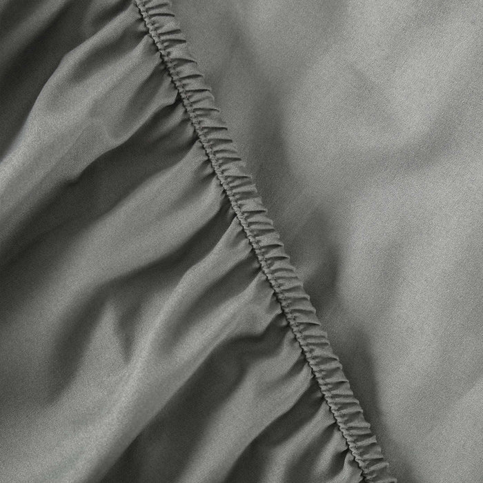 Solid Grey Ruffled Fitted Sheet