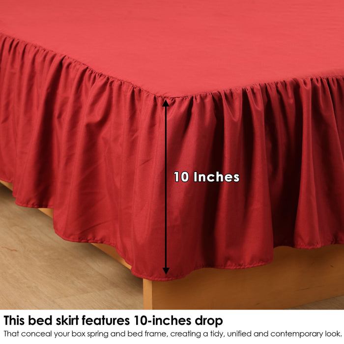 Solid Maroon Ruffled Fitted Sheet
