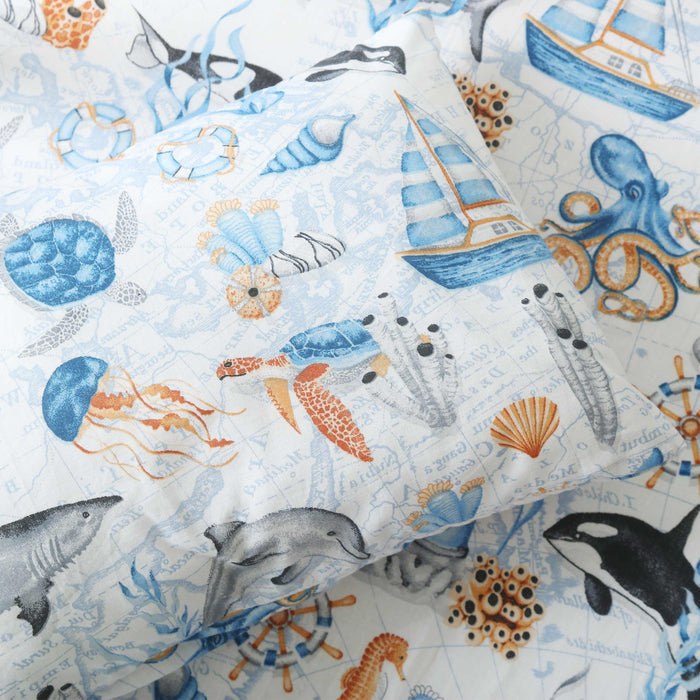 Under The Sea Crib Bedsheet & Pillow