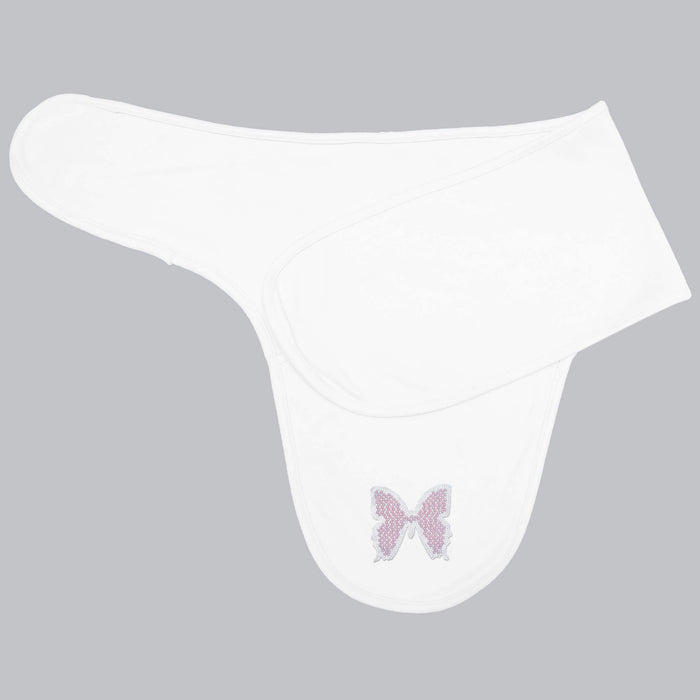 pink pearl large butterfly baby swaddle