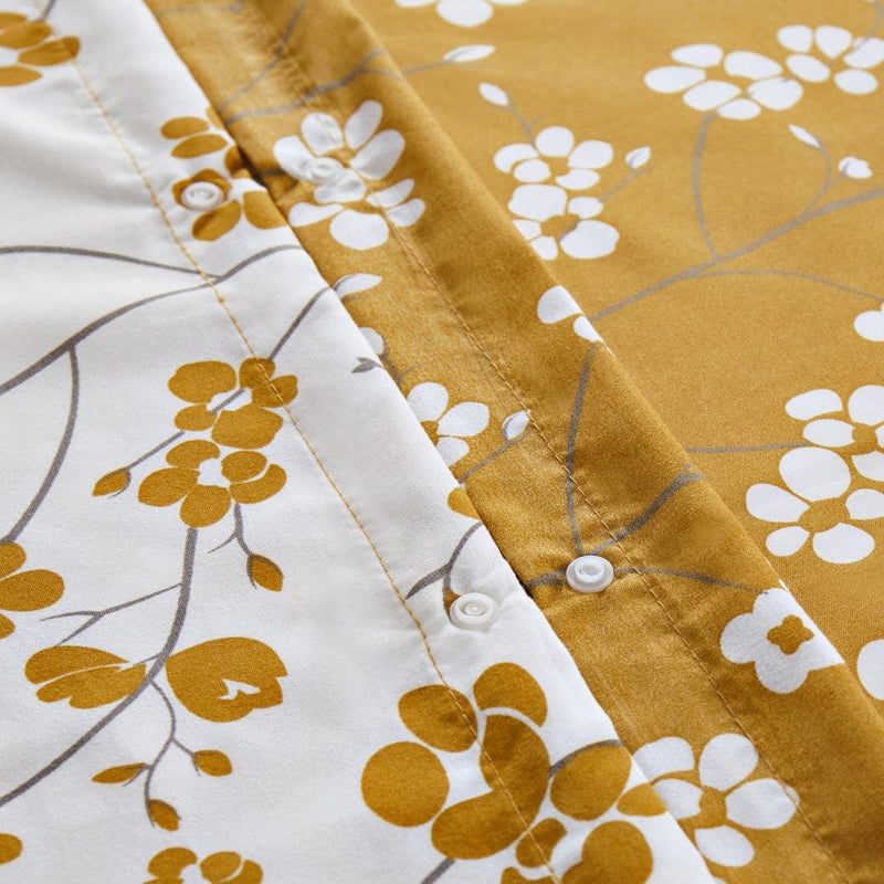 Microfiber Duvet Cover with Pillow Cases Ochre Florets