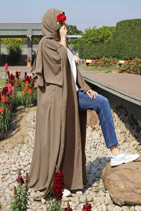 Open Butterfly Plain Abaya and Hijaab