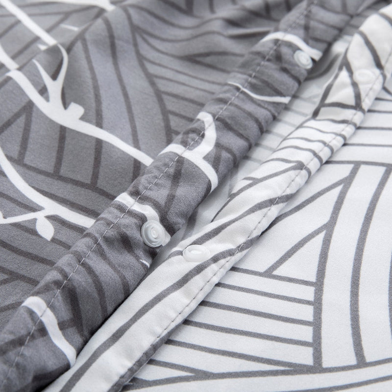 Microfiber Duvet Cover with Pillow Cases Grey Boughs Design