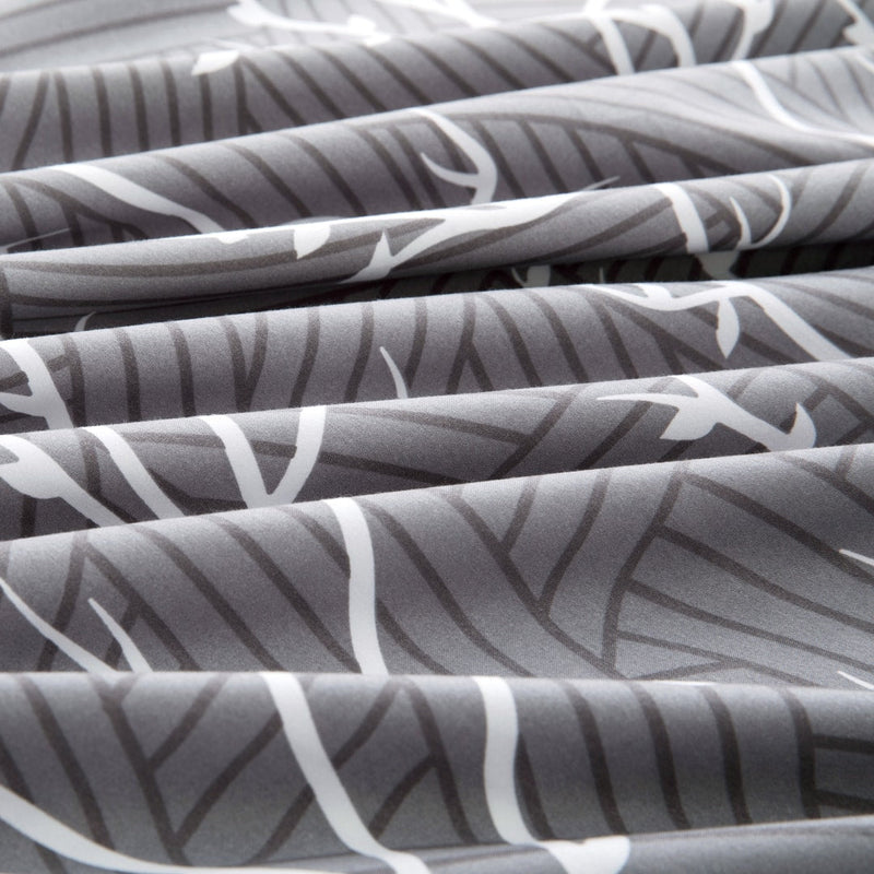 Microfiber Duvet Cover with Pillow Cases Grey Boughs Design