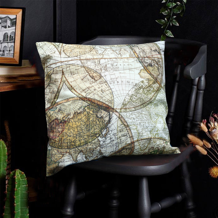 world globe zip cushion