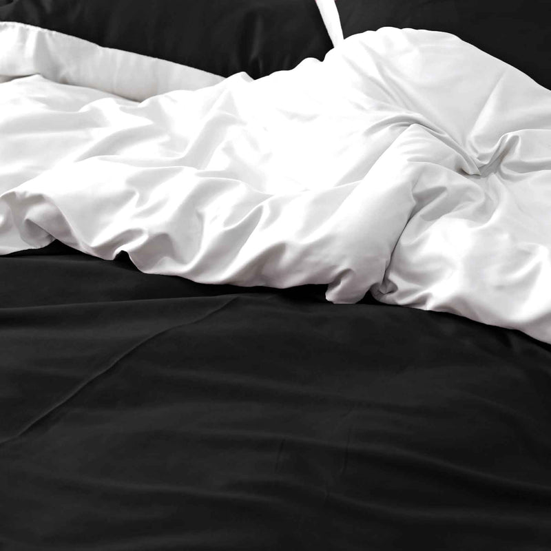 black white reversible duvet cover set