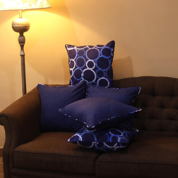 blue rings cushion cover set bundle of 5