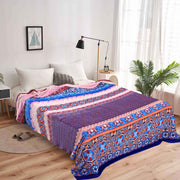 ethnic blue printed ac fleece blanket