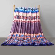 ethnic blue printed ac fleece blanket