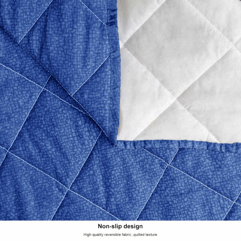 bed rock light blue quilted sofa cover set
