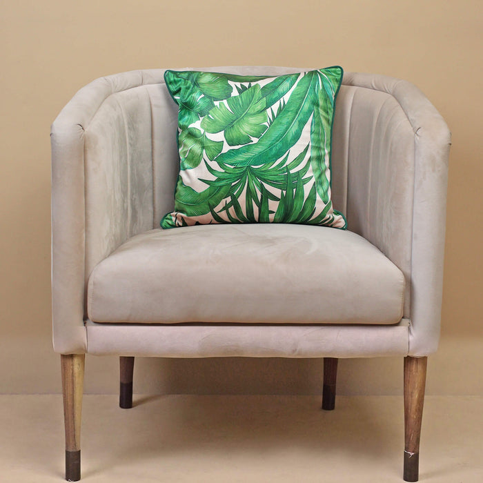 lush velvet monstera leaves cushion cover