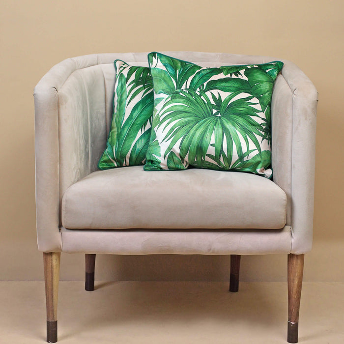 lush velvet monstera leaves cushion cover