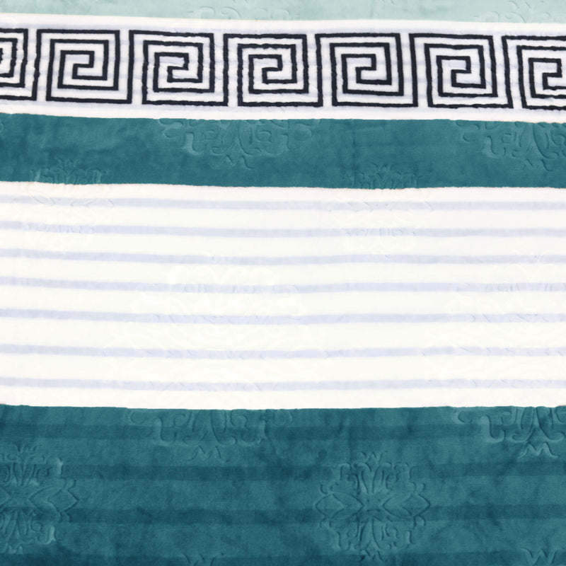 geo print embossed fleece blanket